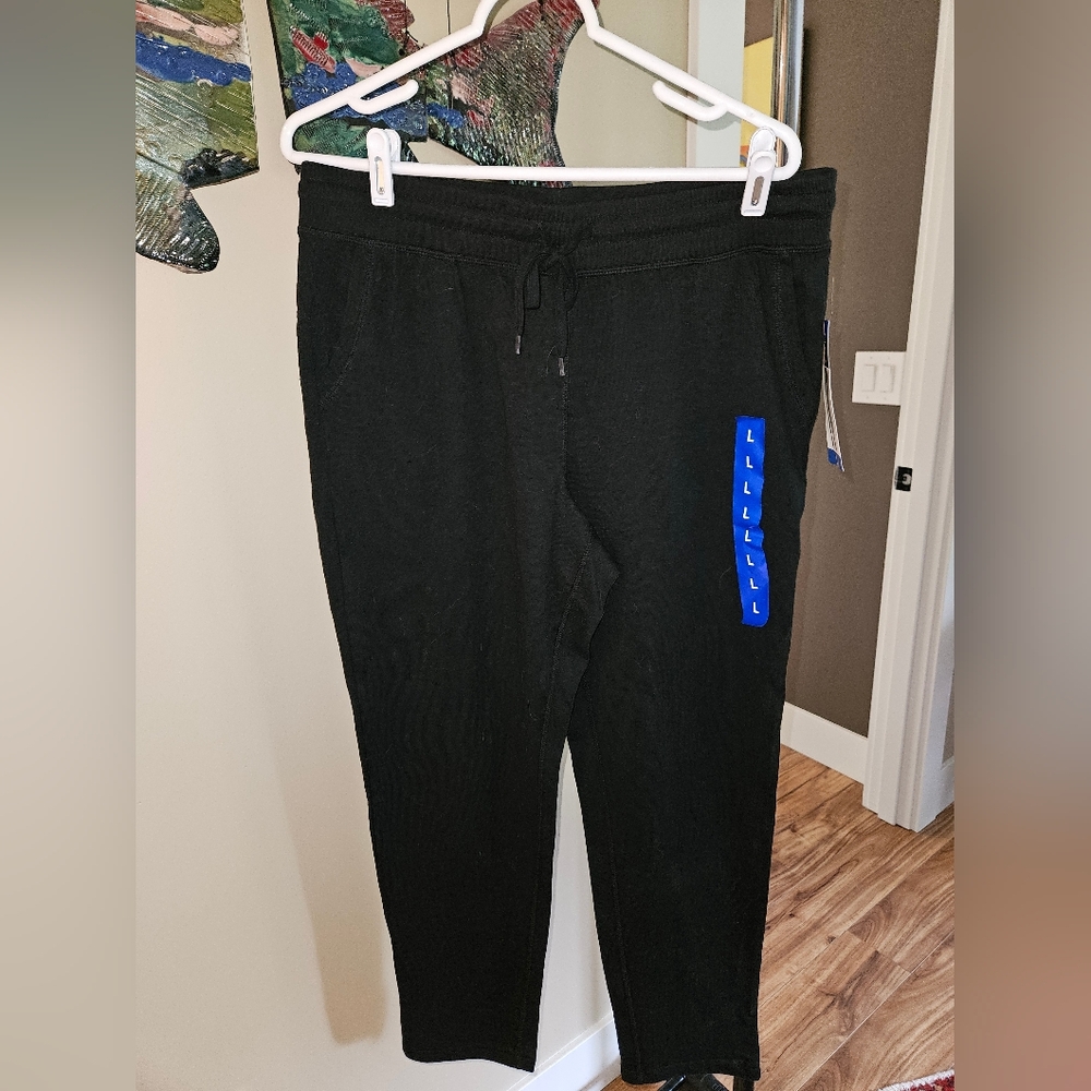 Costco's Champion Black French Terry Active Leggings- Drawstring Sweats L, NWT - Picture 3 of 3